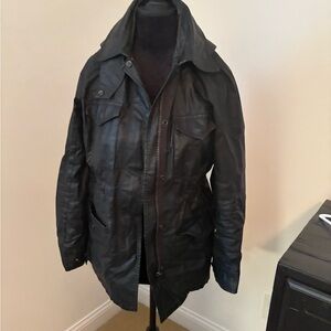 Madewell Womans Black Dark Brown, coated cotton Jacket, size M